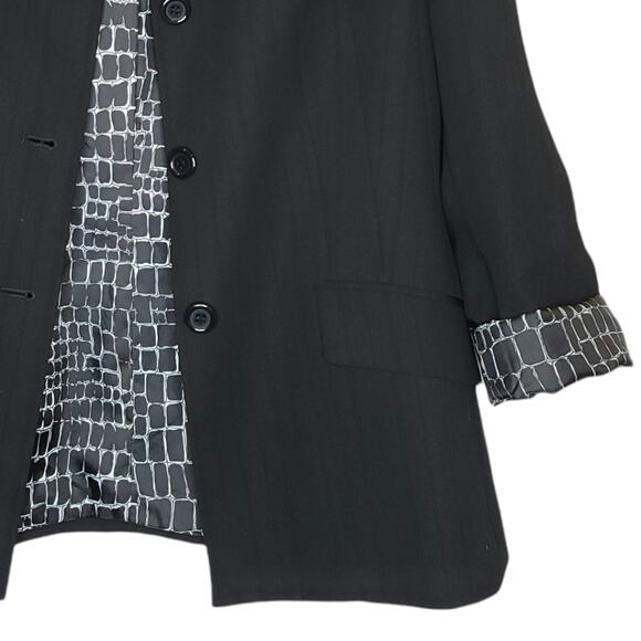 Le Suit Classic Single Breast Stripe Jacket Blazer, 12 - Picture 3 of 9